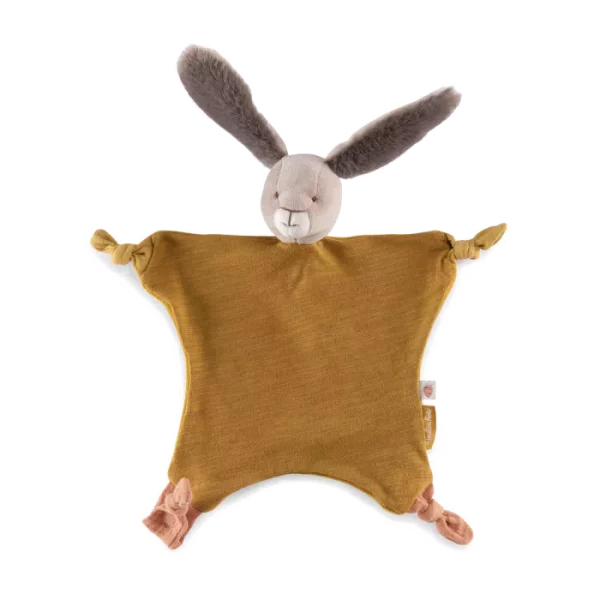 Doudou-Lapin-ocre-Trois-petits-lapins-Moulin-Roty