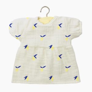 minikane-babies-28cm-robe-faustine-manches-ballons-double-gaze-citrons