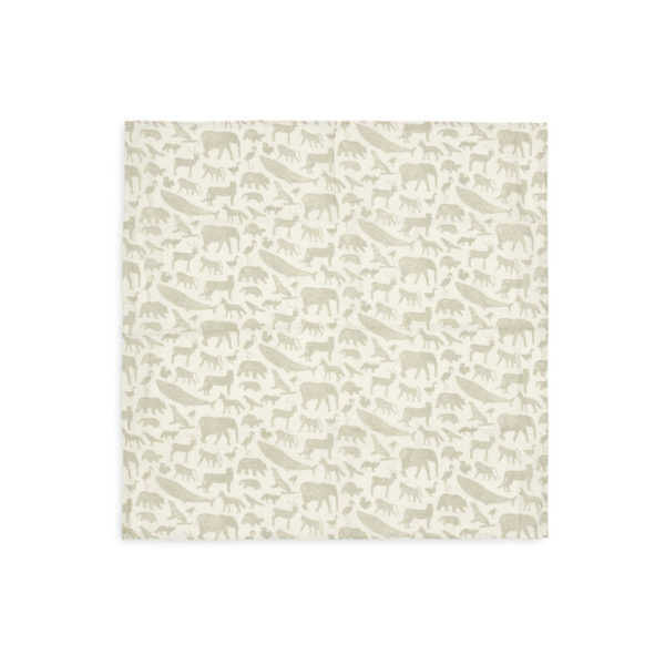 langes-gaze-de-coton-small-animals-olive-green-jollein