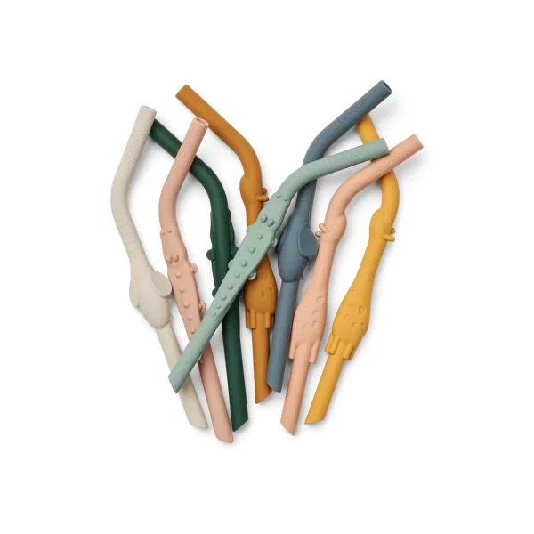 pailles-animaux-carlson-lot-de-8-yellow-mellow-multi-mix-liewood