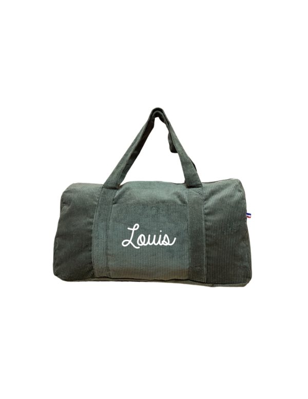 sac-week-end-velours-côtelé-kaki-personnalisable