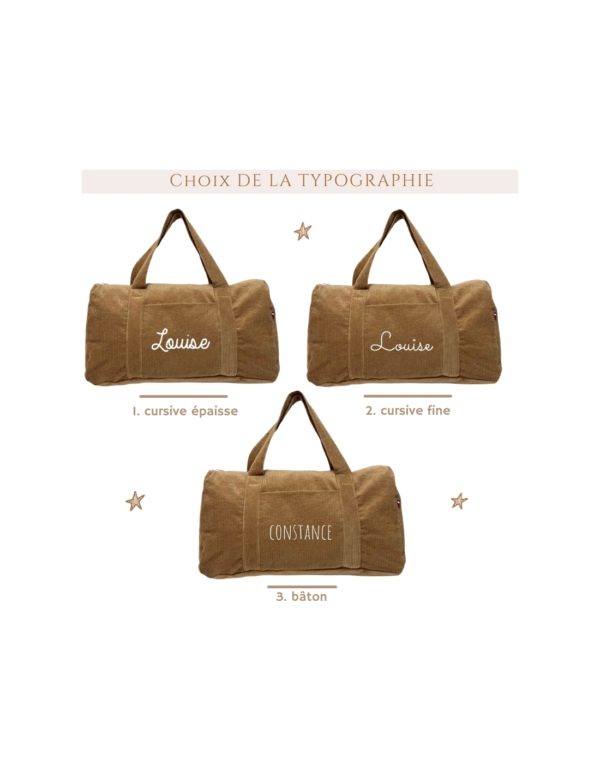 Sac week-end | Velours marron clair – Image 2