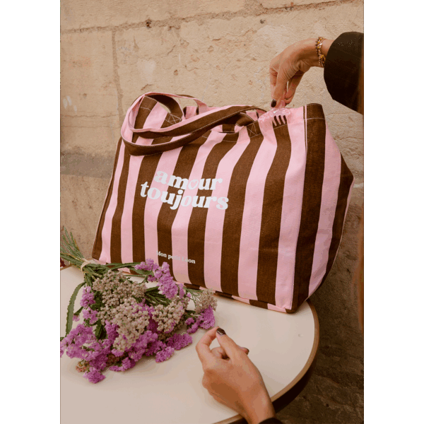 rayures-marrons-et-roses-amour-toujours-mon-petit-leon