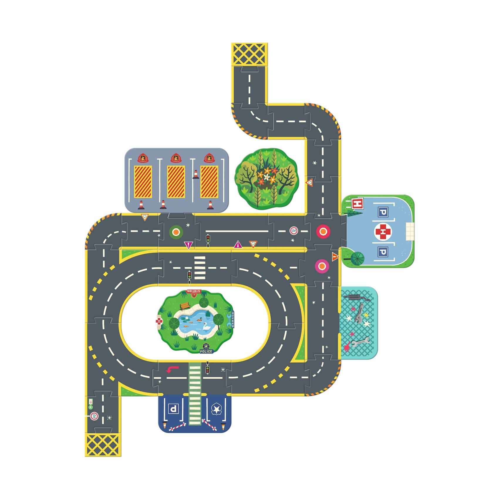 Puzzl'Up-Ville-Géant-33 pcs-crazy-motors-djeco-03