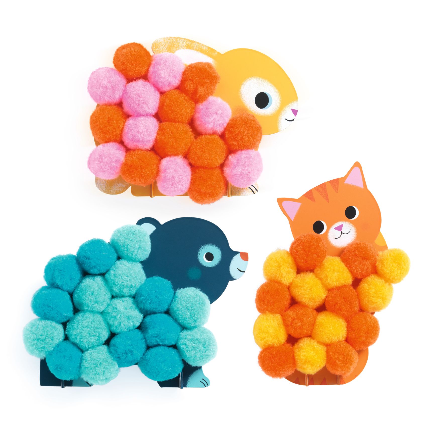 collage-pompons-animaux-et-ronds-pompons-djeco