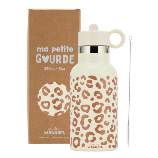 gourde-acier-inoxydable-creme-leopard-atelier-wagram-350-ml