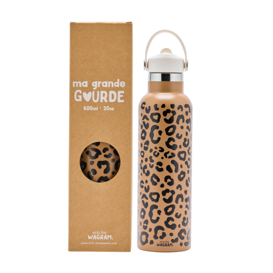 gourde-acier-inoxydable-leopard-marron-atelier-wagram-600-ml
