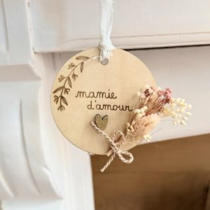 Suspension ronde en bois | Mamie d'amour