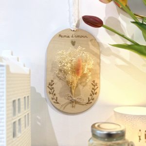 Suspension ovale en bois | Mamie d'amour