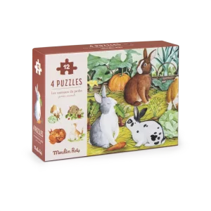 4-mini-puzzles-des-animaux-4x12-pieces-le-jardin-du-moulin-moulin-roty