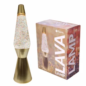 lampe-bullet-lave-socle-or-mat-liquide-transp-lave-paillettes-or-fisura